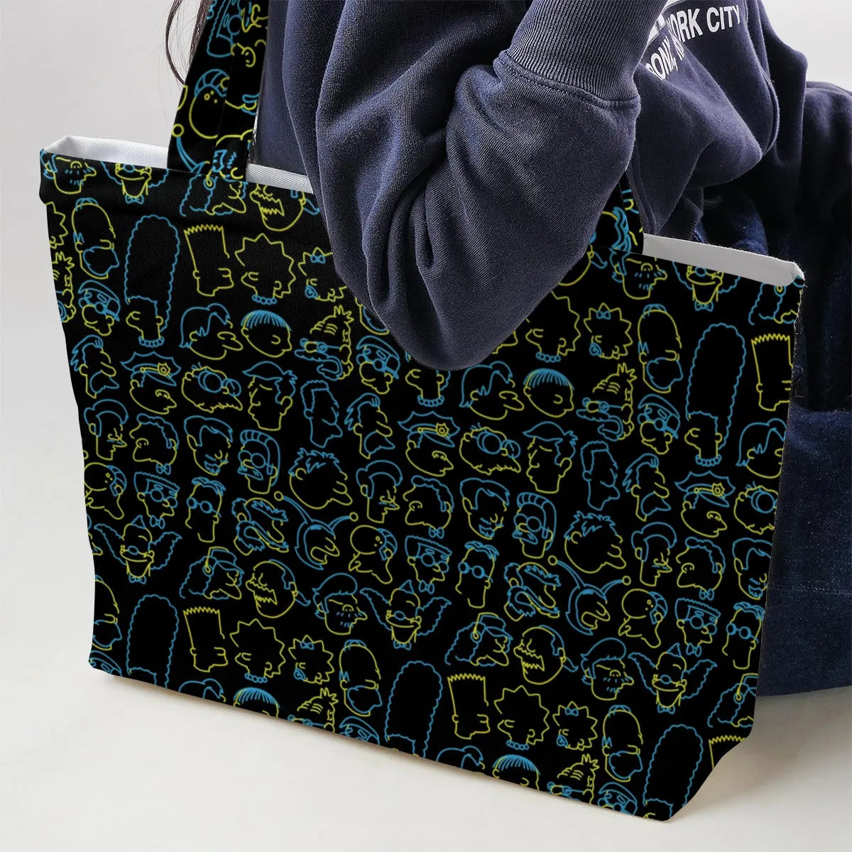 The Simpsons Neon Large Tote Bag