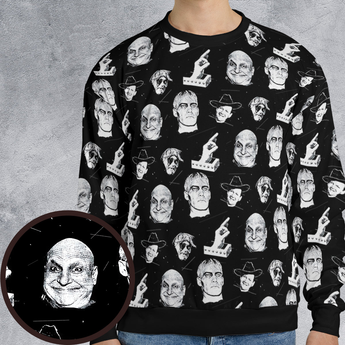 TV Stars Of The Addams Family All-over Print Sweatshirt