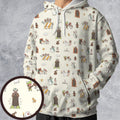 The Holy Grail Pattern Monty Python Button Down All-over Print Hoodie