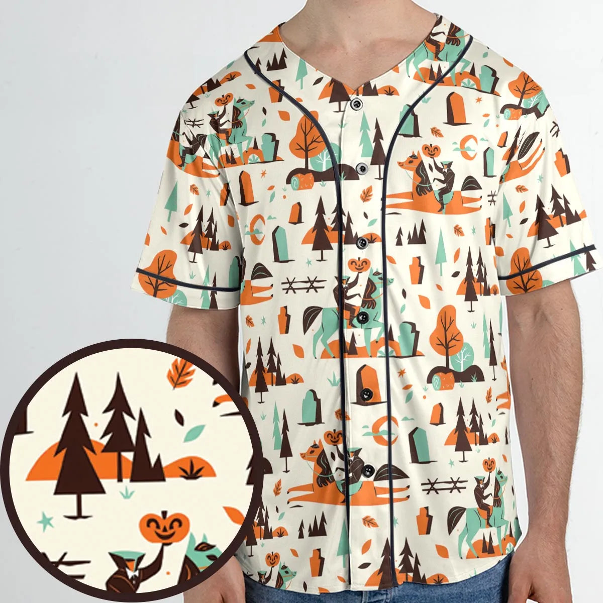 Halloween folklore The Headless Horseman Unisex Baseball Jersey