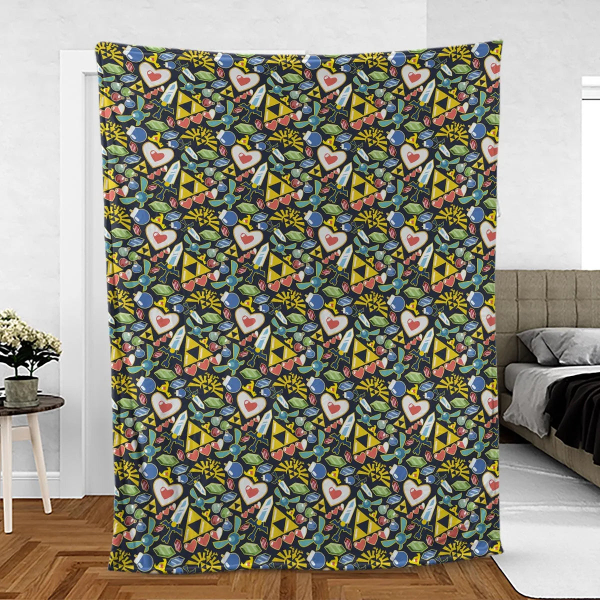 Zelda Theme Items Fleece Blanket