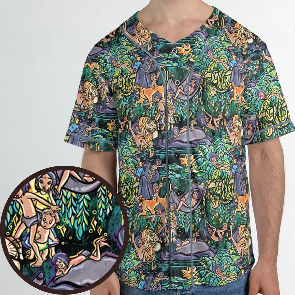 Best Friends Forever Mowgli and Baloo The Jungle Book Unisex Baseball Jersey