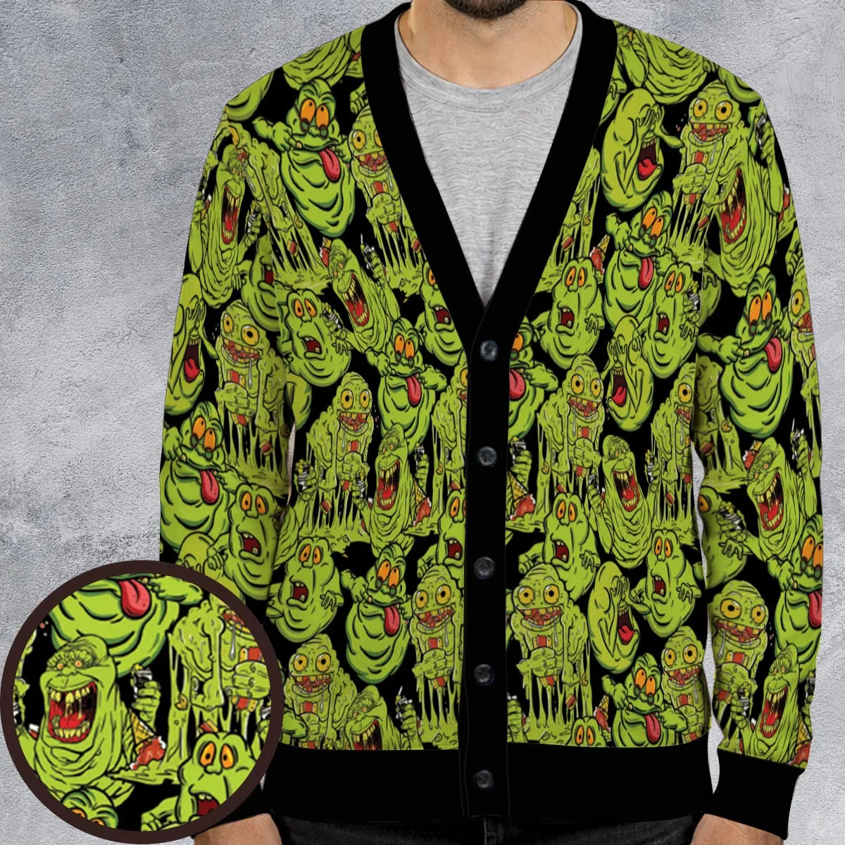 Funny Slimer Ghostbusters Cardigan