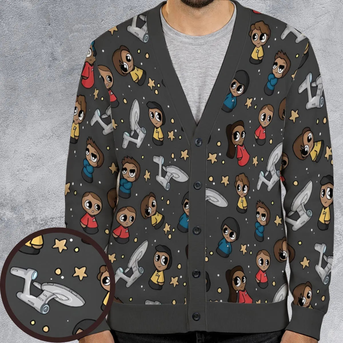 Cute Space Star Trek Cardigan