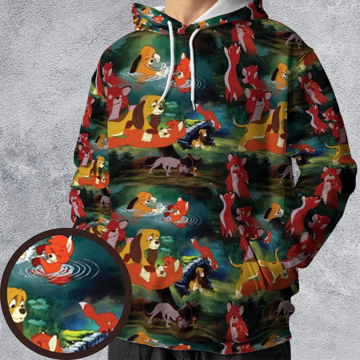 The Fox and the Hound All-over Print Hoodie