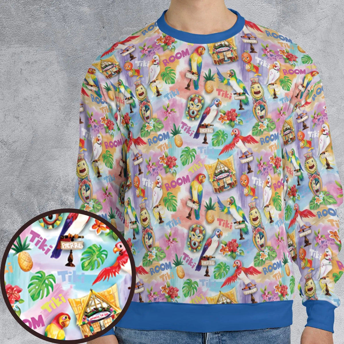 Tiki Room With Orange Bird All-over Print Sweatshirt