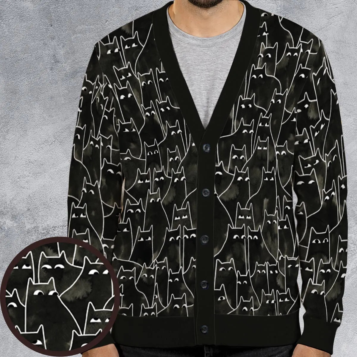 Suspicious Cats Funny Cat Cardigan
