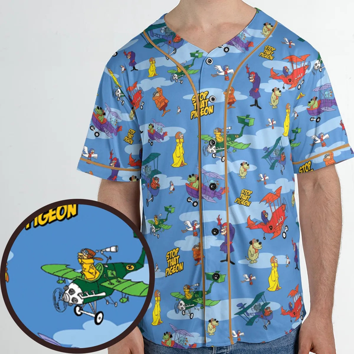 Stop That Pigeon Dastardly and Muttley in Their Flying Machines Unisex Baseball Jersey