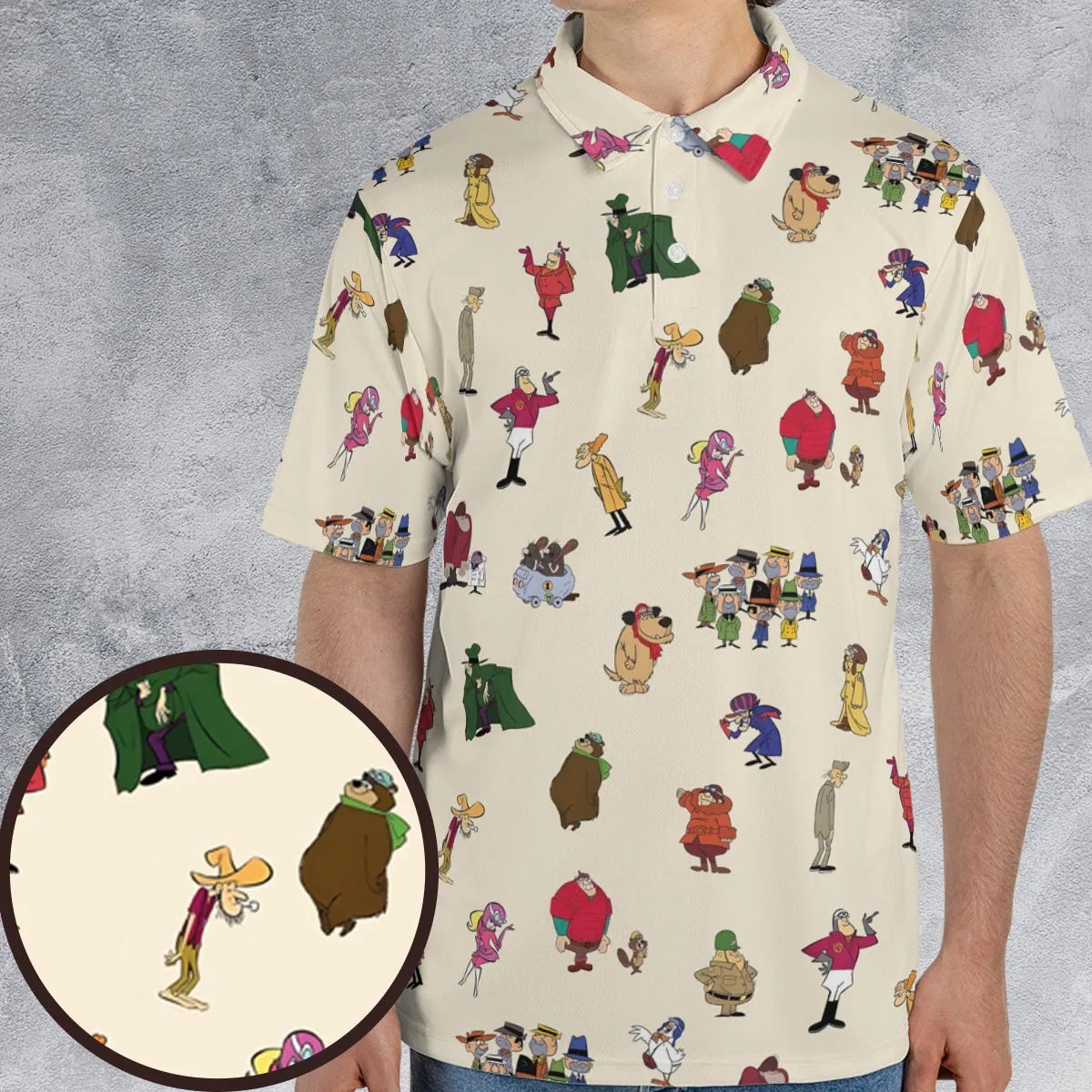 Wacky Races Characters AOP Men/Women Polo Shirt