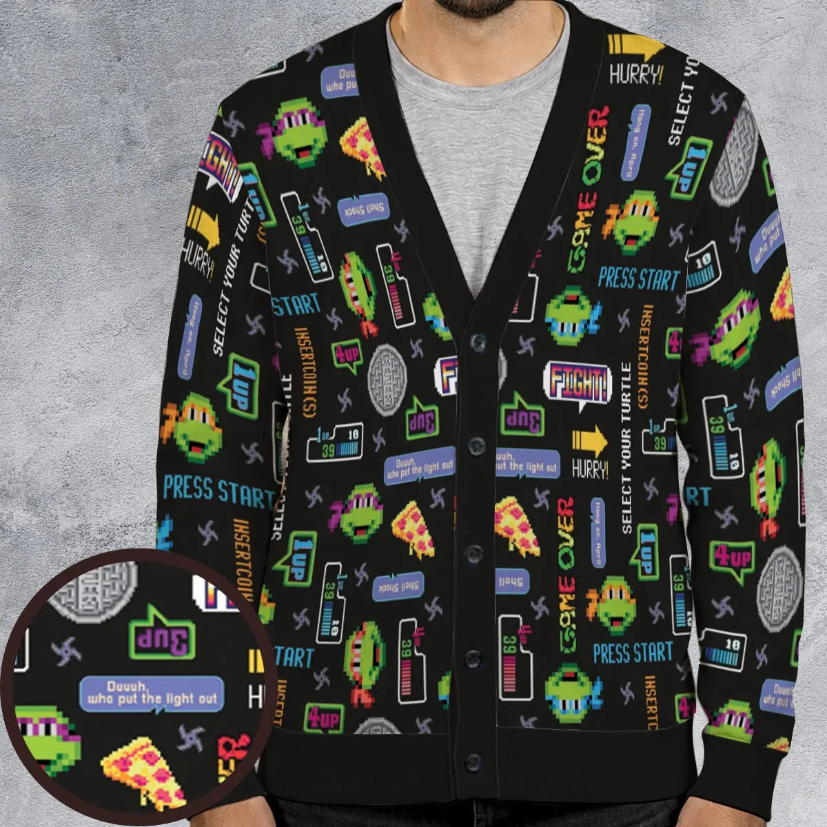 The TMNT Pixel Characters Cardigan