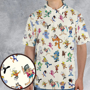 80s 90s Commercial Mascot Cereal AOP Men/Women Polo Shirt
