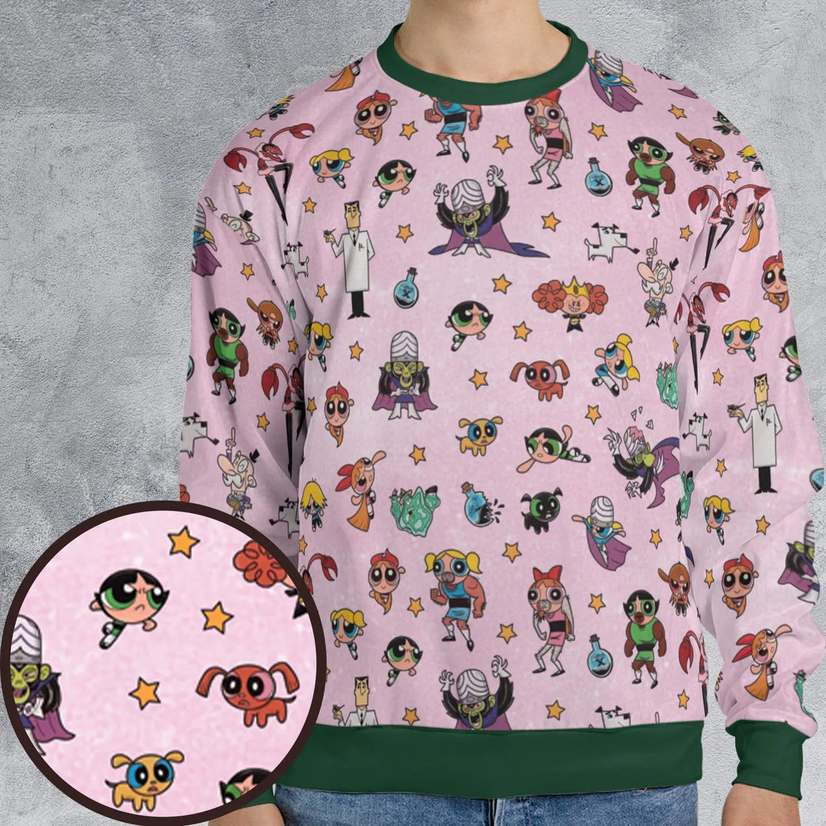Power Puff Girls Characters Pattern All-over Print Sweatshirt