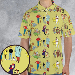 60s Cartoon Characters AOP Men/Women Polo Shirt