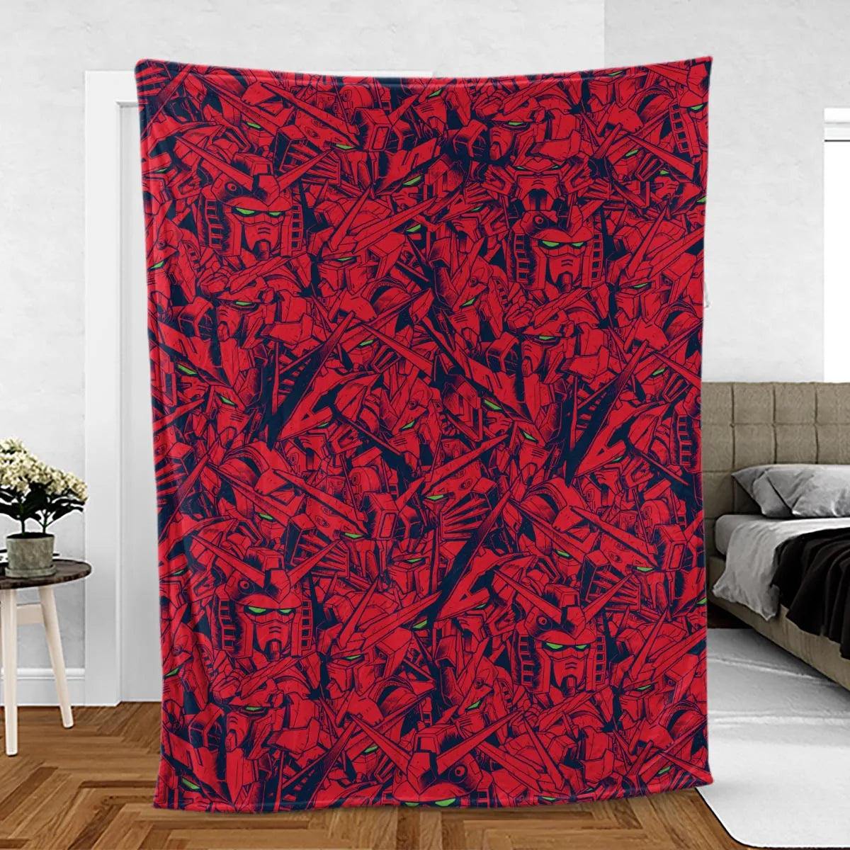 Gundam Camo Magenta Gundam Fleece Blanket