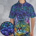 Cat Stained Glass AOP Men/Women Polo Shirt