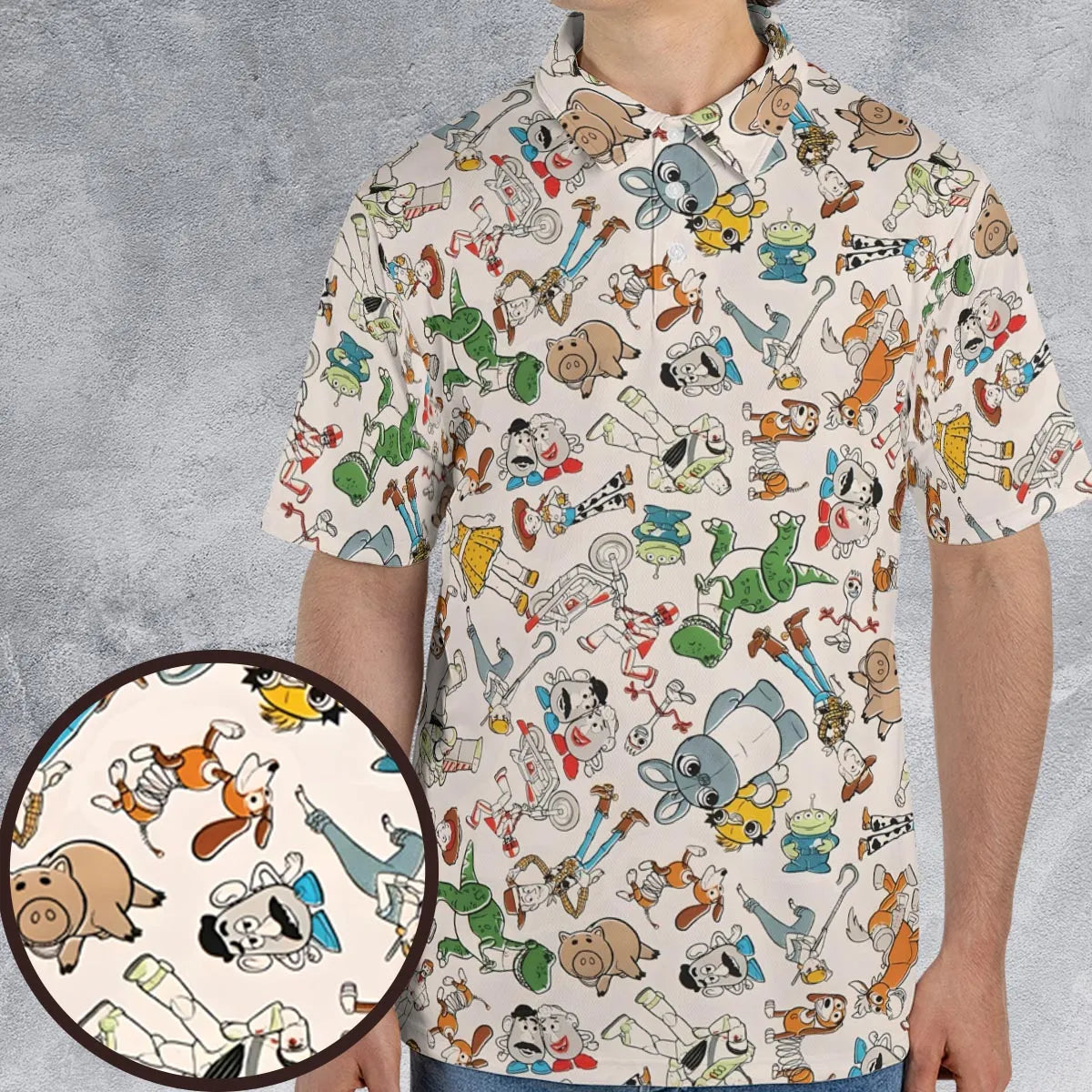 Toy Story Toss Pattern AOP Men/Women Polo Shirt