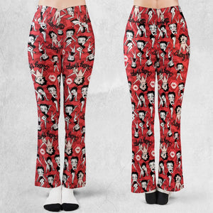 Betty Boop Singer Cartoon Sexy Flare Leggings