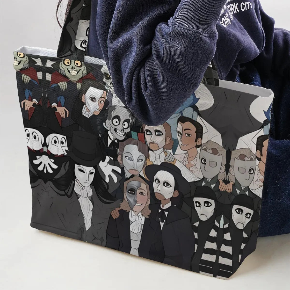 Faces The Phantom of Opera Large Tote Bag
