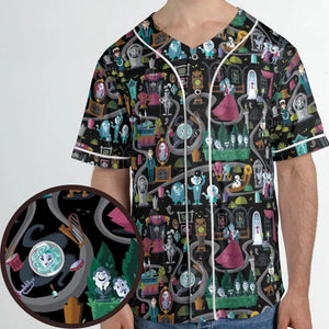 Haunted Mansion Map Unisex Baseball Jersey