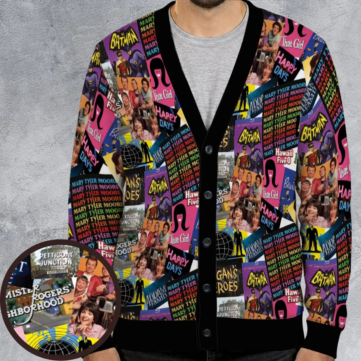 Classic Television Collage Cardigan