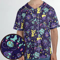 Gengar Ghost Pokemon Pattern Unisex Baseball Jersey