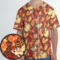 Pokemon Fire Pattern Unisex Baseball Jersey