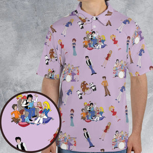 70s The Brady Kids Cartoon AOP Men/Women Polo Shirt