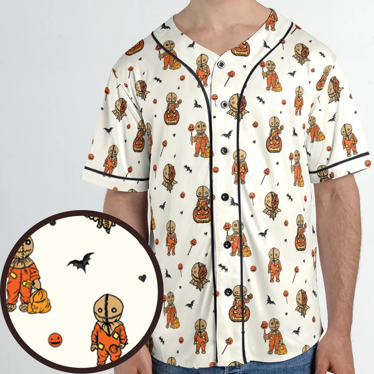 Pumpkin Sam Trick 'r Treat Horror Unisex Baseball Jersey
