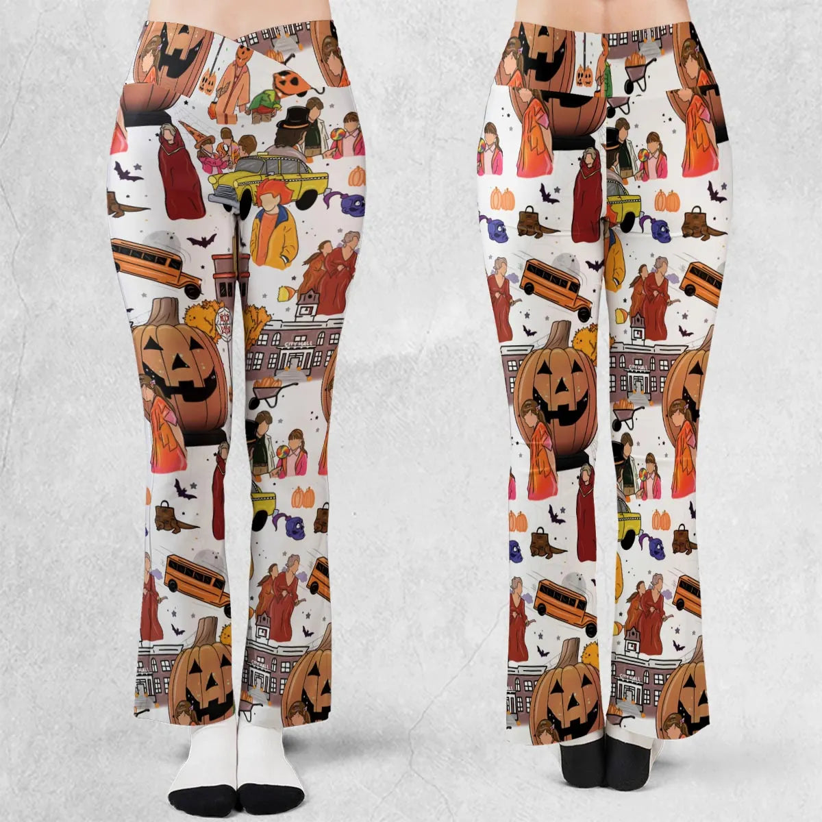 Fall Season Halloweentown Flare Leggings