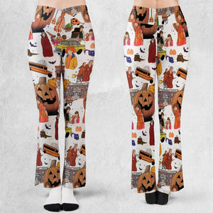 Fall Season Halloweentown Flare Leggings