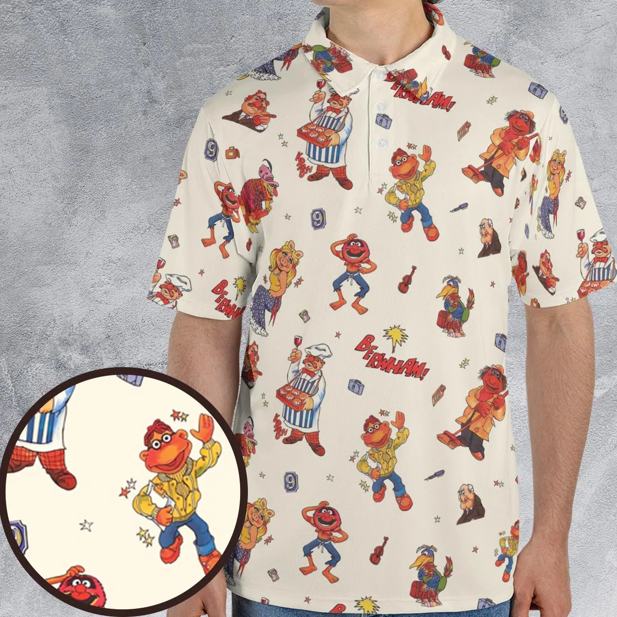Backstage Inspired The Muppets AOP Men/Women Polo Shirt