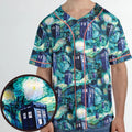 Tardis Starry Night Doctor Who Unisex Baseball Jersey