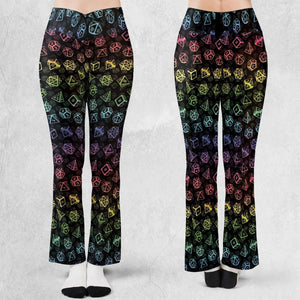 DnD Rainbow Dice Set Pattern Flare Leggings