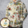 Alice In Wonderland Pattern All-over Print Hoodie