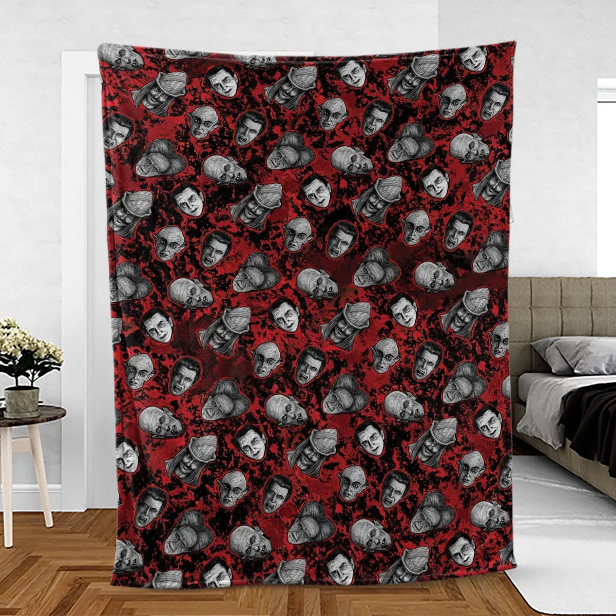 Many Faces Of Dracula Fleece Blanket
