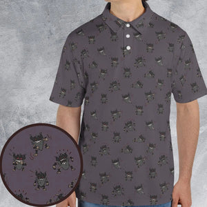 Perrrrrserker Pokemon Pattern AOP Men/Women Polo Shirt