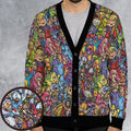 80s Throwback Cartoon Pattern Cardigan