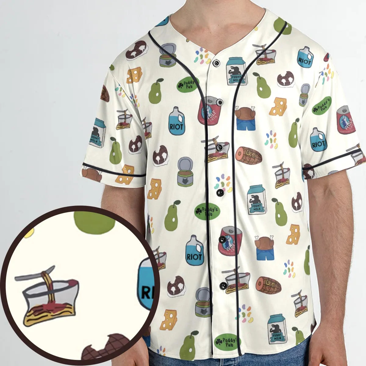 The Food of It's Always Sunny In Philadelphia Unisex Baseball Jersey