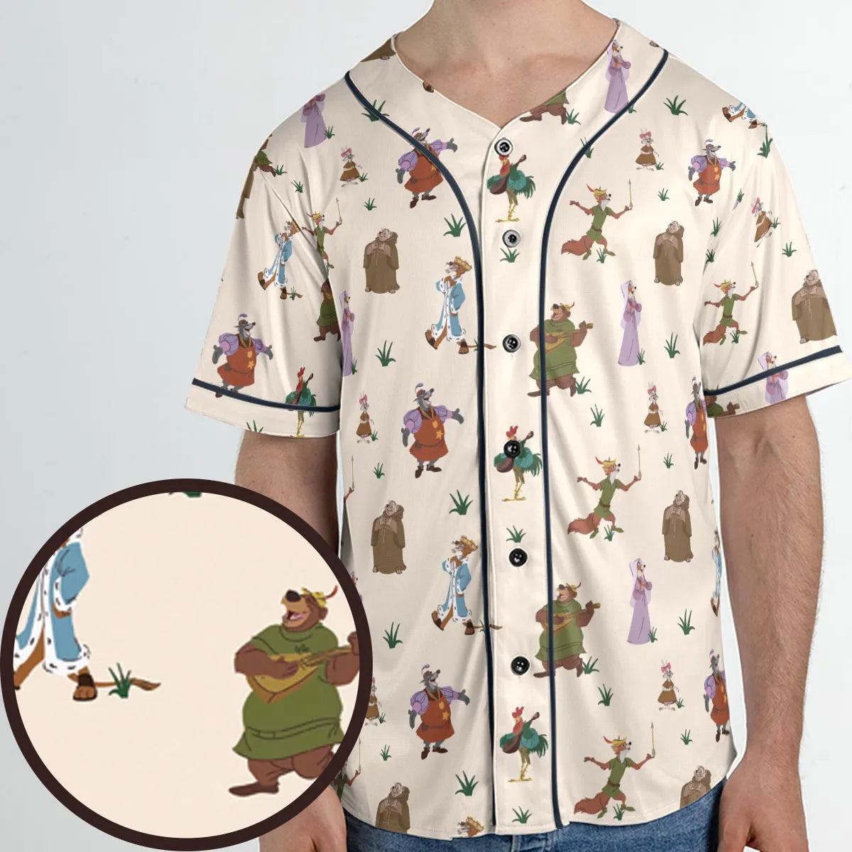 Oo-de-lally Robin Hood Characters Unisex Baseball Jersey