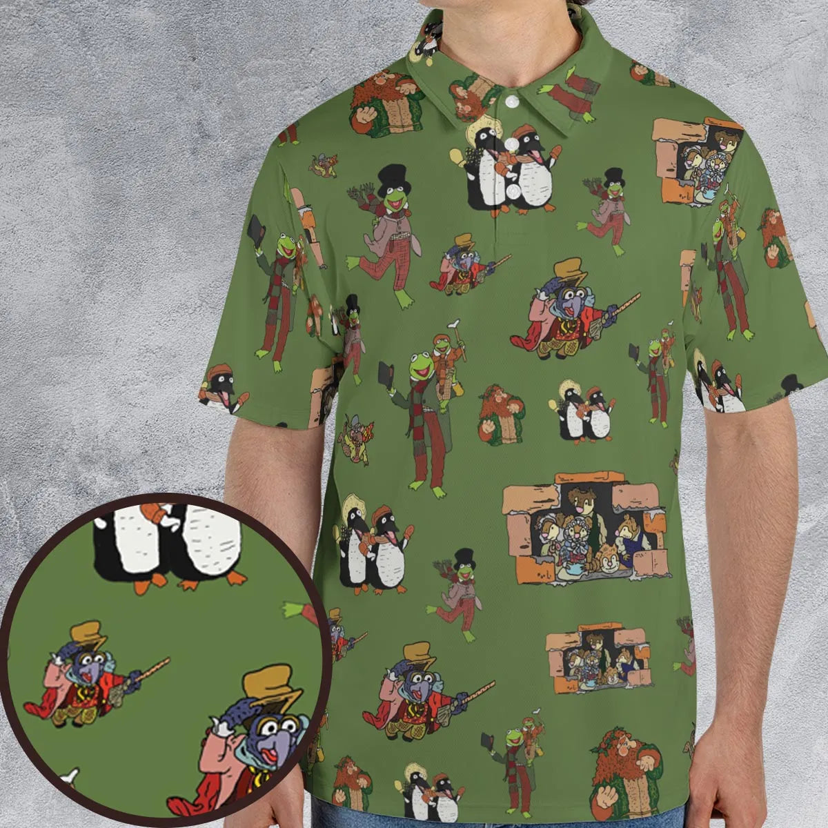 The Muppet Christmas Carol Characters AOP Men/Women Polo Shirt