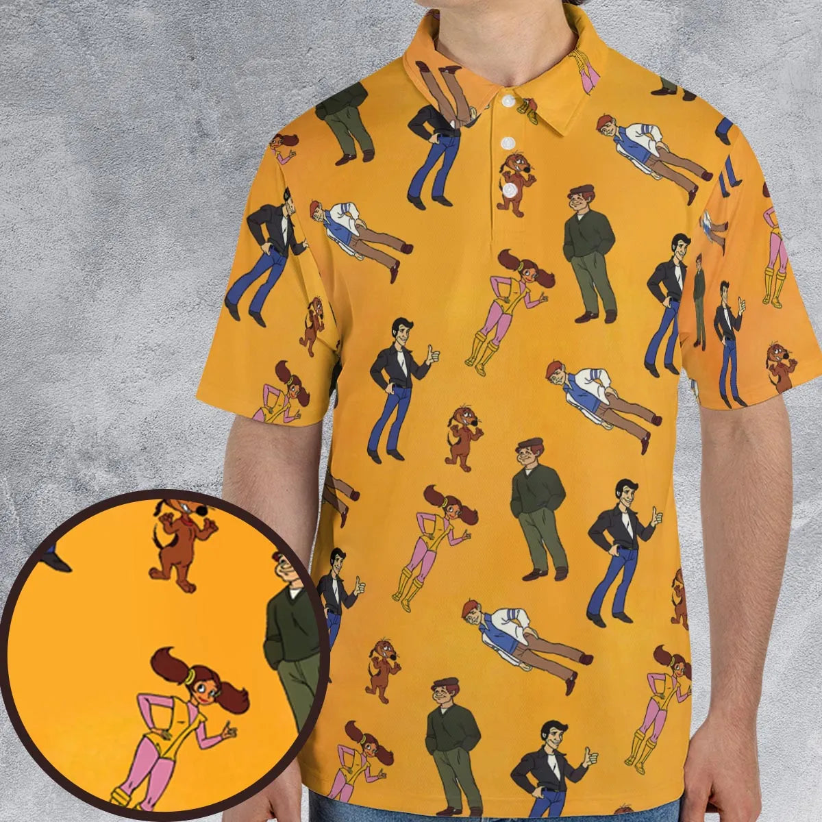 The Fonz and the Happy Days Gang AOP Men/Women Polo Shirt
