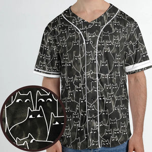 Suspicious Cats Funny Cat Unisex Baseball Jersey