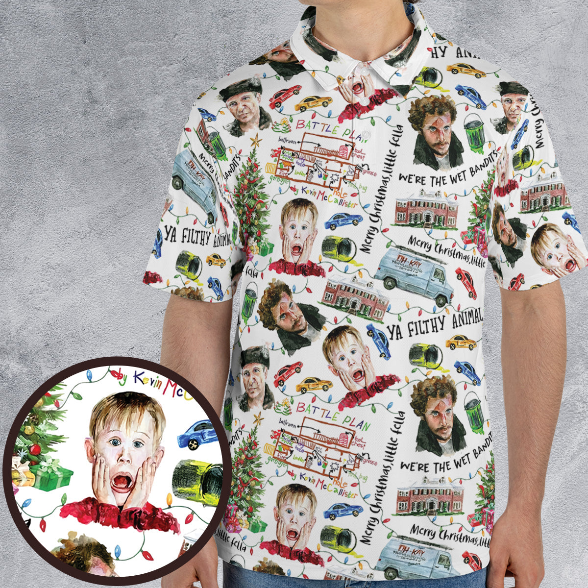 Wet Bandits Home Alone AOP Men/Women Polo Shirt