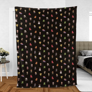 Final Fantasy Characters Pattern Fleece Blanket