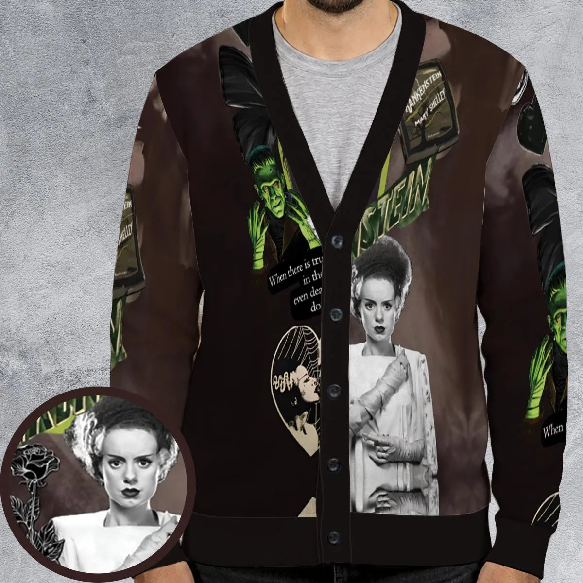 Vintage Bride Of Frankenstein Cardigan