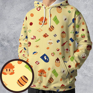 Mario and Friends Pattern All-over Print Hoodie