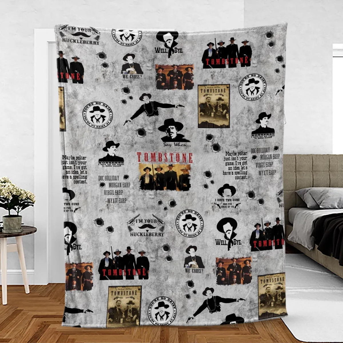 Classic Western Tombstone Fleece Blanket