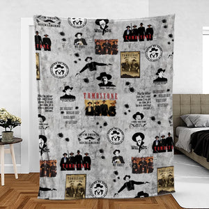 Classic Western Tombstone Fleece Blanket