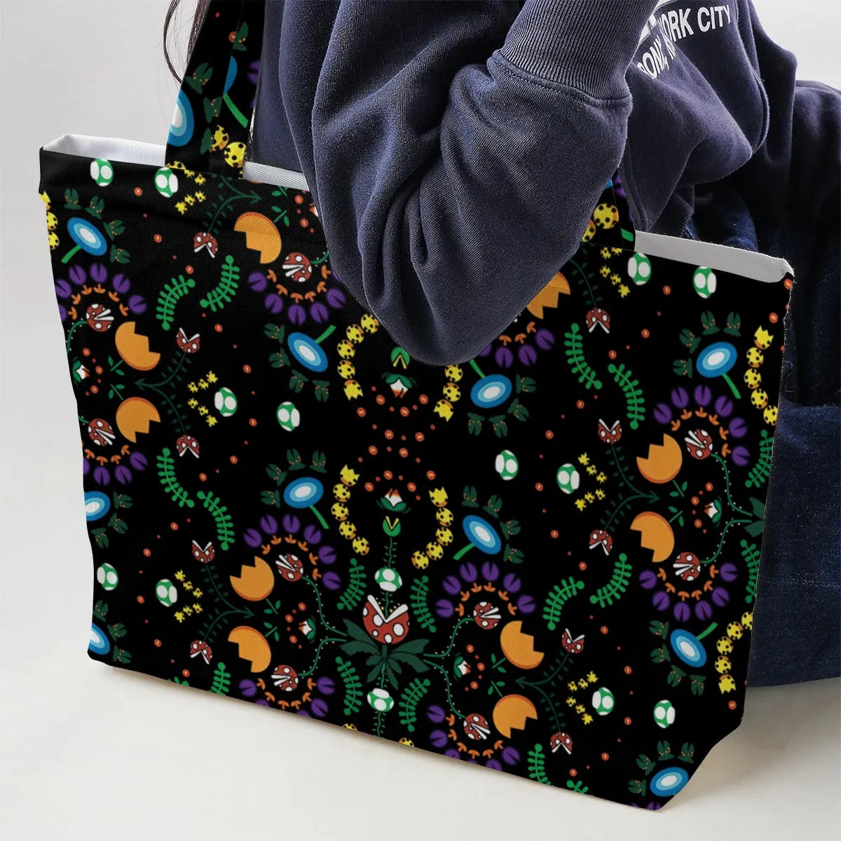 Mario Bros Piranha Plant Large Tote Bag