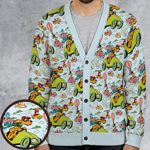 Whimsical Adventure Racing Dogs Cardigan